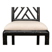 antique matte black bamboo dining chair 