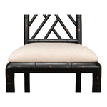 antique matte black bamboo dining chair 