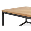 cocktail coffee rectangle table iron frame parquet wood natural