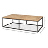 cocktail coffee rectangle table iron frame parquet wood natural