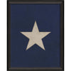 wall art large white star blue background black frame