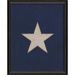 wall art large white star blue background black frame