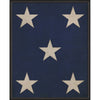 large wall art royal blue background 5 white stars black frame