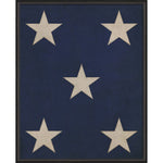 large wall art royal blue background 5 white stars black frame