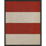 wall art rectangle mottled red beige stripes black frame