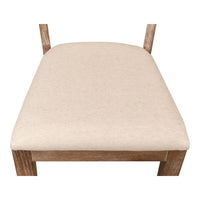 white wash finish on oak wood linen seat dining chair