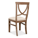 white wash finish on oak wood linen seat dining chair