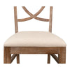 white wash finish on oak wood linen seat dining chair