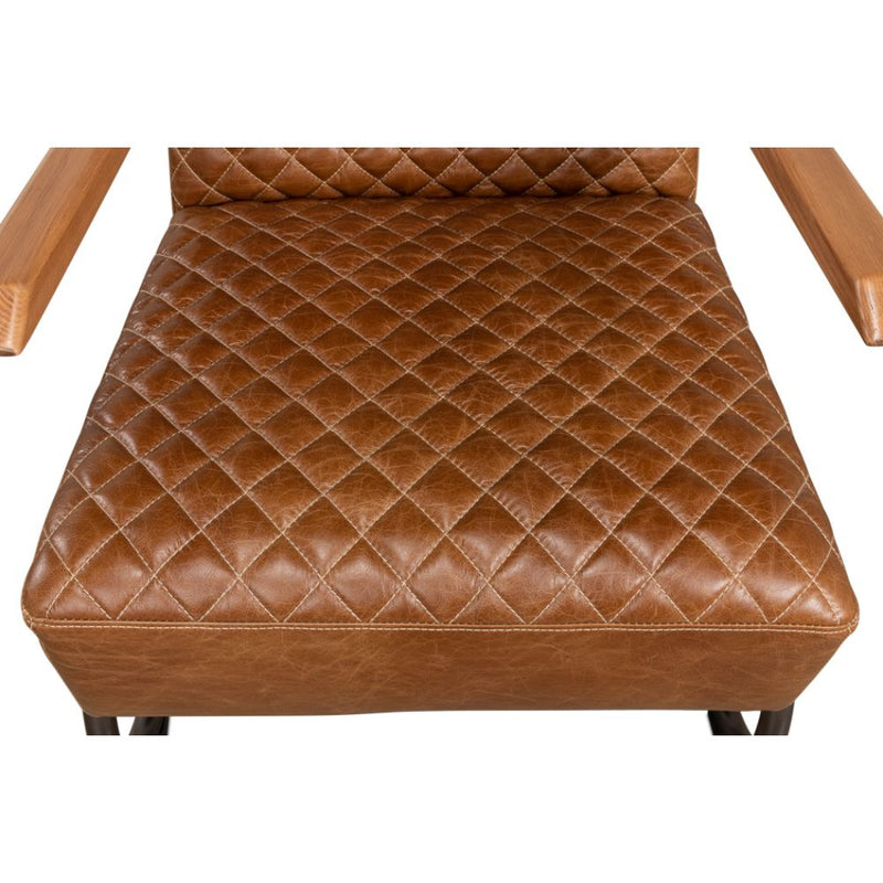 quilted brown leather chair 