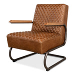 quilted brown leather chair 