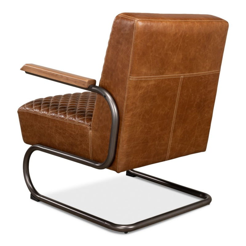 quilted brown leather chair 