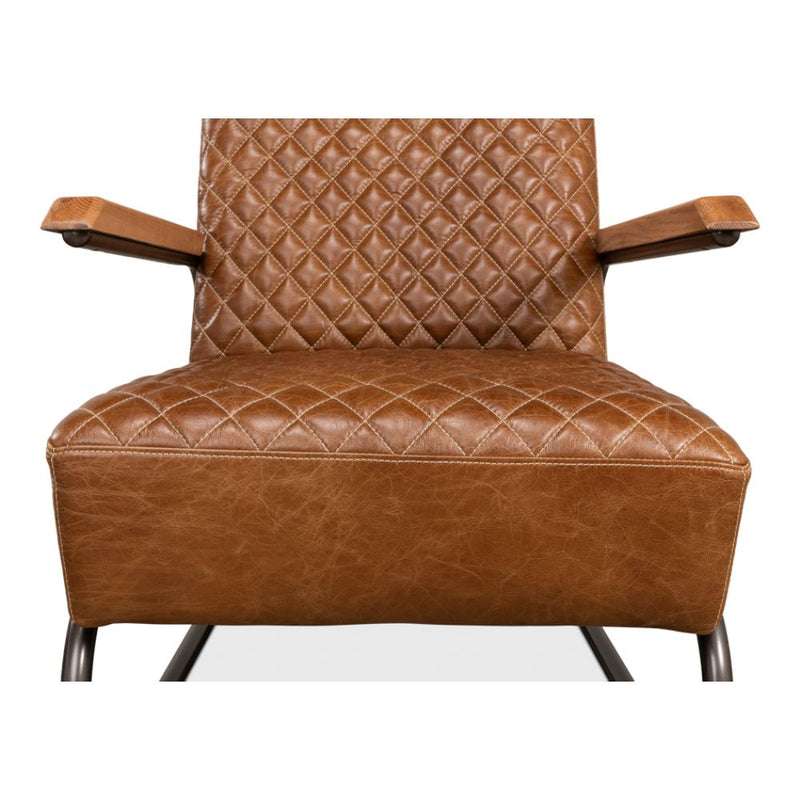quilted brown leather chair 