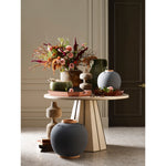 ceramic large vase gray terracotta round hand crafted