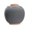 ceramic large vase gray terracotta round hand crafted