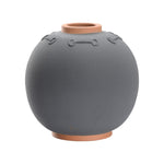 ceramic small vase gray terracotta round hand crafted