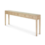 console table distressed ivory pine 5 drawers
