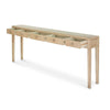console table distressed ivory pine 5 drawers