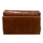 overstuffed brown leather chair 