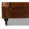 overstuffed brown leather chair 
