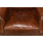 overstuffed brown leather chair 