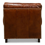 overstuffed brown leather chair 