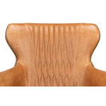 brown leather sitting chair sloped leg