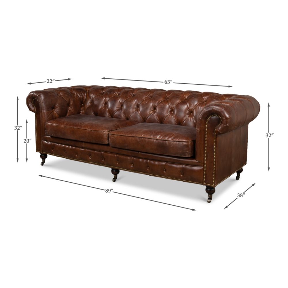 Castered Chesterfield Sofa