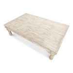 coffee table wood pine gray wash distressed turned legs large rectangle Sarreid Ltd.