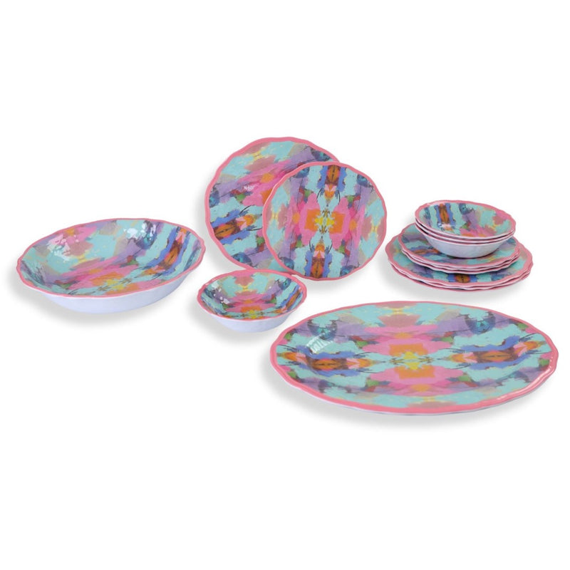 multi watercolor serving platter melamine bright 