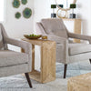 accent table square natural woven banana plant coastal