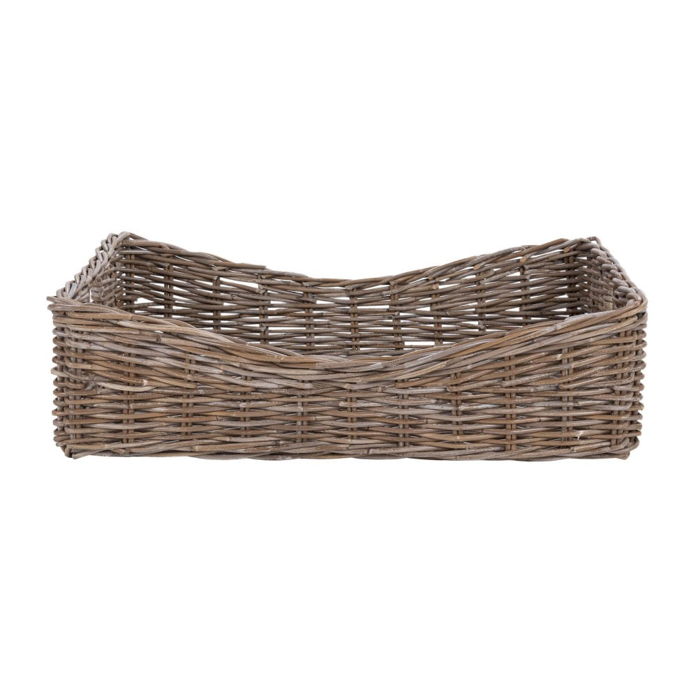 rattan kubu woven short basket handles gray natural 