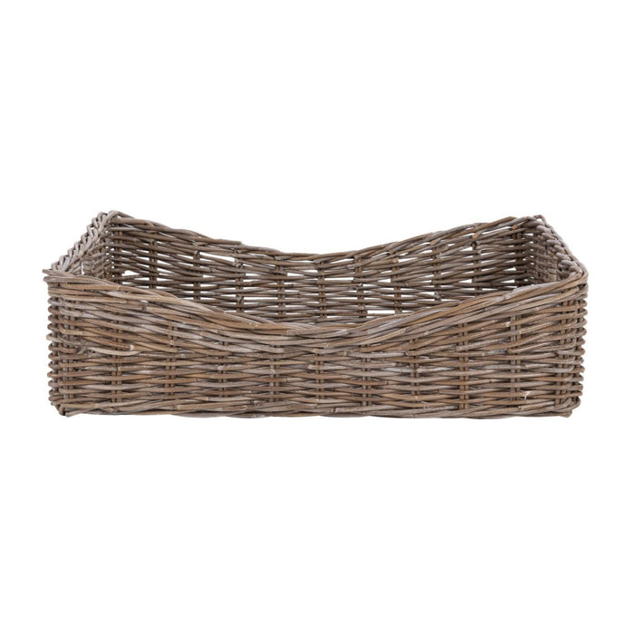 rattan kubu woven short basket handles gray natural 