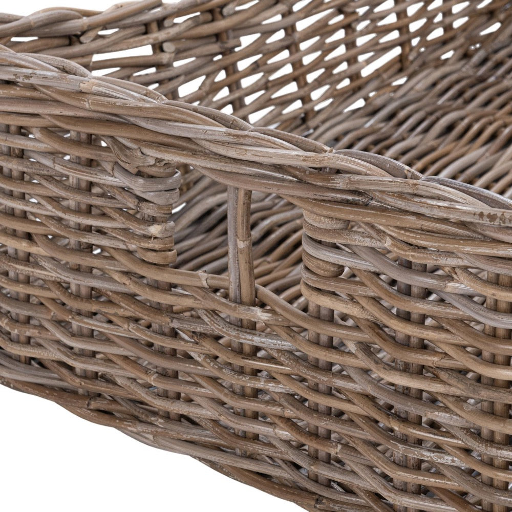 rattan kubu woven short basket handles gray natural 