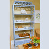 bookcase Chippendale light blue rattan
