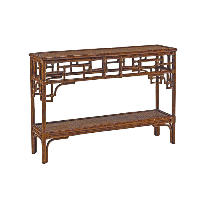 console table rattan tortoise shell pagoda