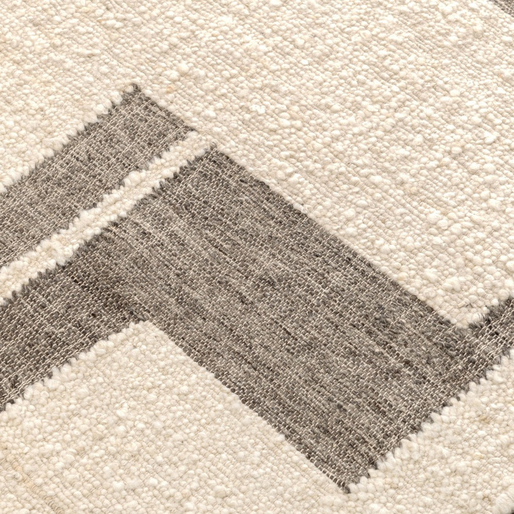 charcoal ivory contemporary textured wool area rug