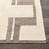 charcoal ivory contemporary textured wool area rug