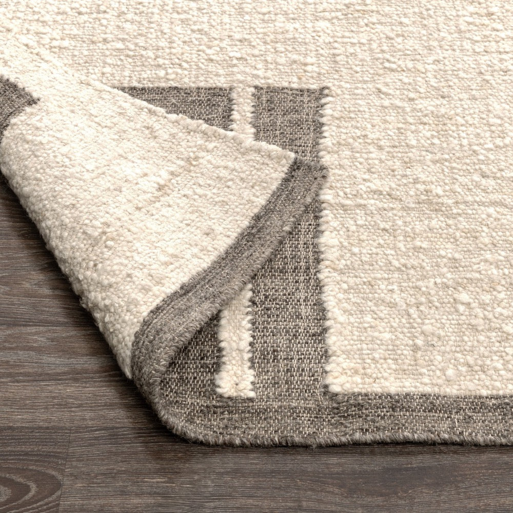 charcoal ivory contemporary textured wool area rug
