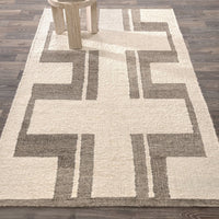charcoal ivory contemporary textured wool area rug