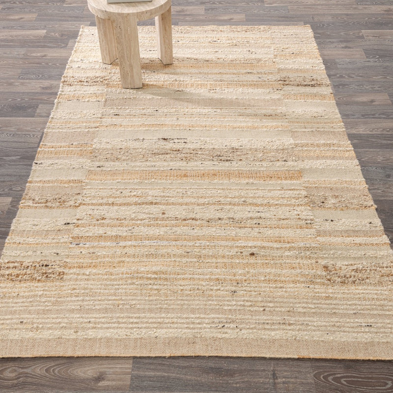 neutral stripes tan ivory area rug jute wool