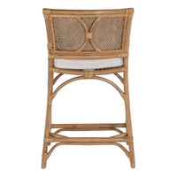 counter stool rattan honey brown seat cushion