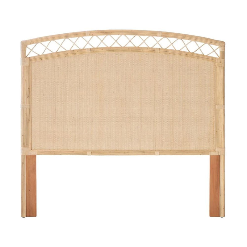 queen headboard natural woven rattan peel arched  