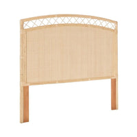 queen headboard natural woven rattan peel arched  