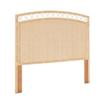 queen headboard natural woven rattan peel arched  