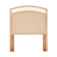 twin headboard natural woven rattan peel arched  