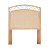 twin headboard natural woven rattan peel arched  