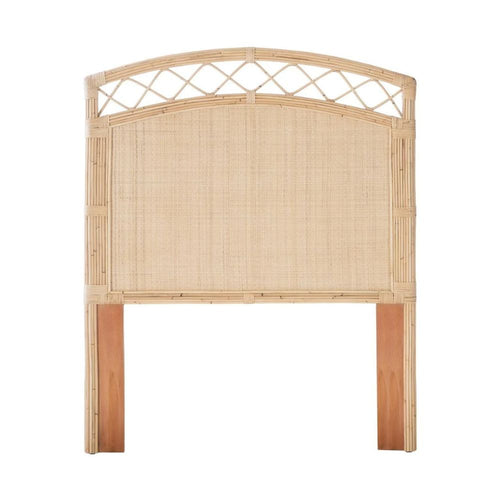 twin headboard natural woven rattan peel arched  