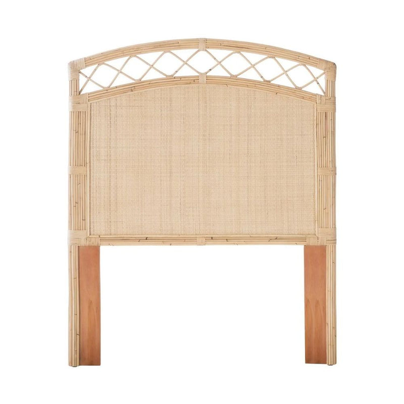twin headboard natural woven rattan peel arched  
