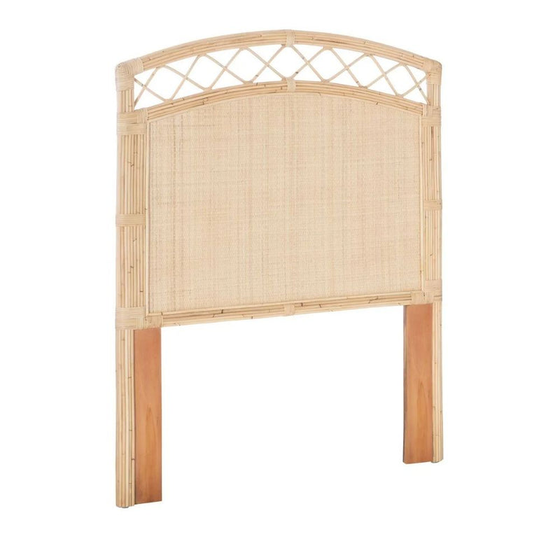 twin headboard natural woven rattan peel arched  