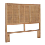 headboard natural wood frame rattan cane panels